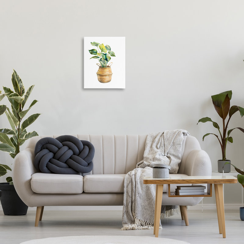 Plante sur poterie, art mural par Lanie Loreth, H 20 po x l 16 po
