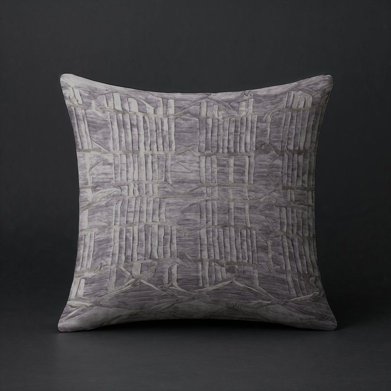 Coussin décoratif intérieur et extérieur Modern, Carré 16 po, Gris / gris anthracite / blanc géométrique