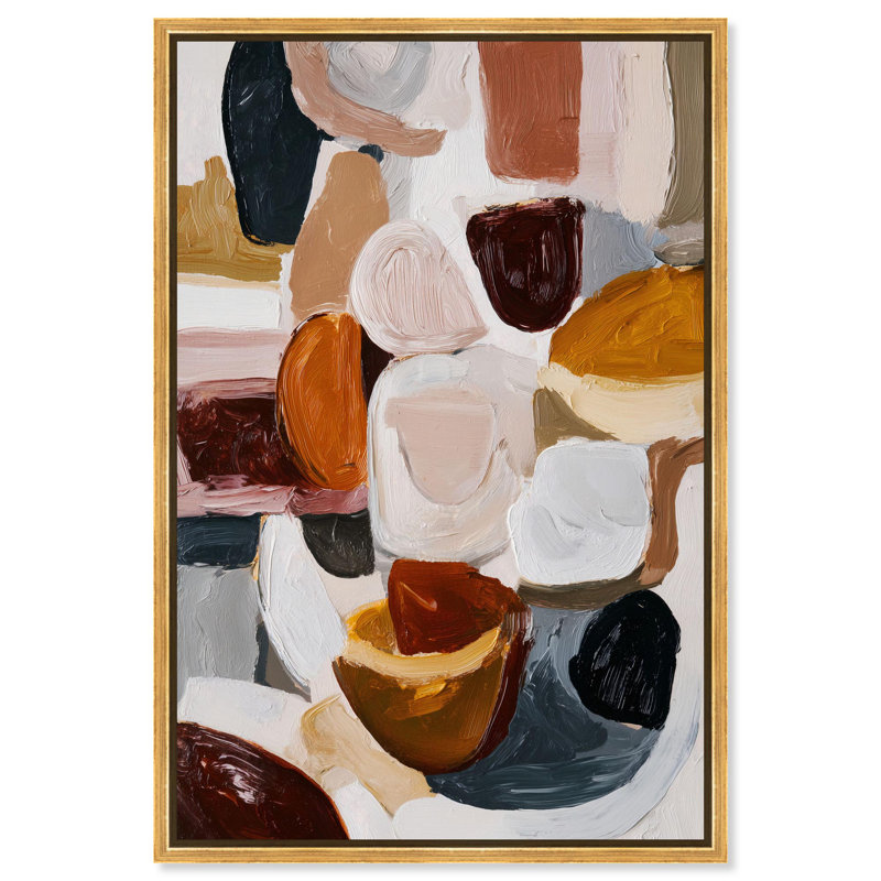 Impression sur toile taupe coquille Intermix II par Art Remedy, cadre doré, 16 x 24, H 25 po x l 17 po, Cadre doré