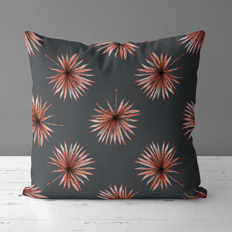 Housse de coussin carrée Venessa/insert, Gris/rouge