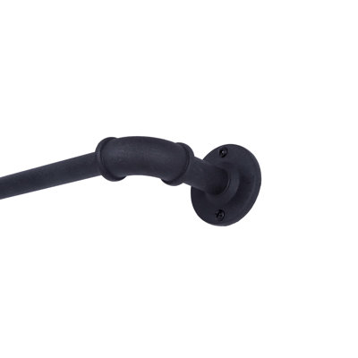 Manchester Bronn Matte Black Adjustable 0.75" Single Curtain Rod