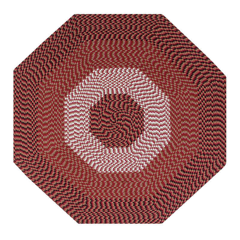 Tapis bourgogne tressé Vienne, Octogonal de 6 pi