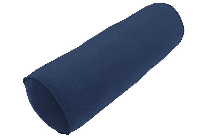 Sunbrella Single Piped Bolster Pillow, Canvas Navy Sunbrella® Canvas
