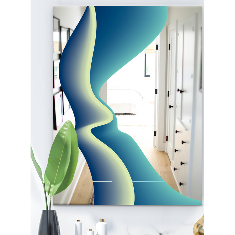 Nebulous Waves 9 Wall Mirror, 24" H x 32" W