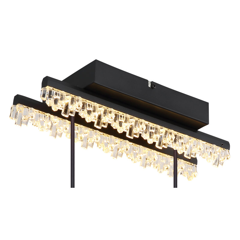 1 - Light Matte Black LED Geometric Pendant