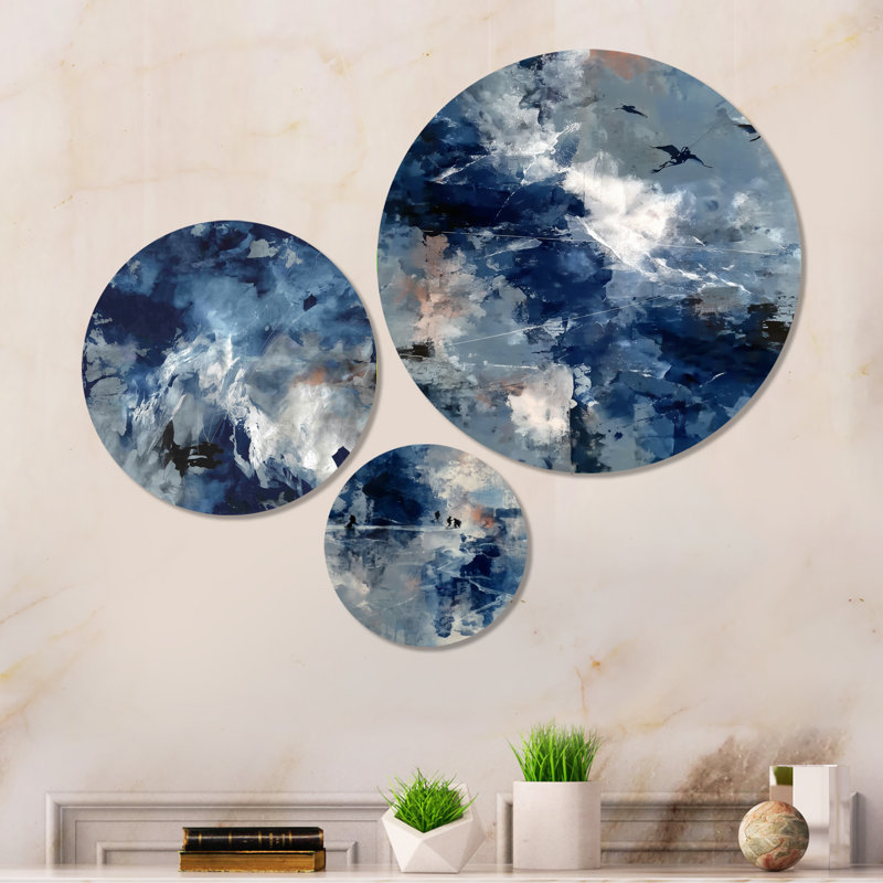 «Blue Guardian» par 3 panneaux muraux abstraits