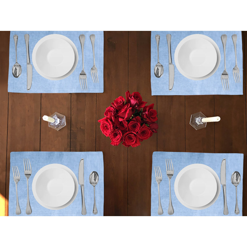 Napperons en faux jute, Bleu clair