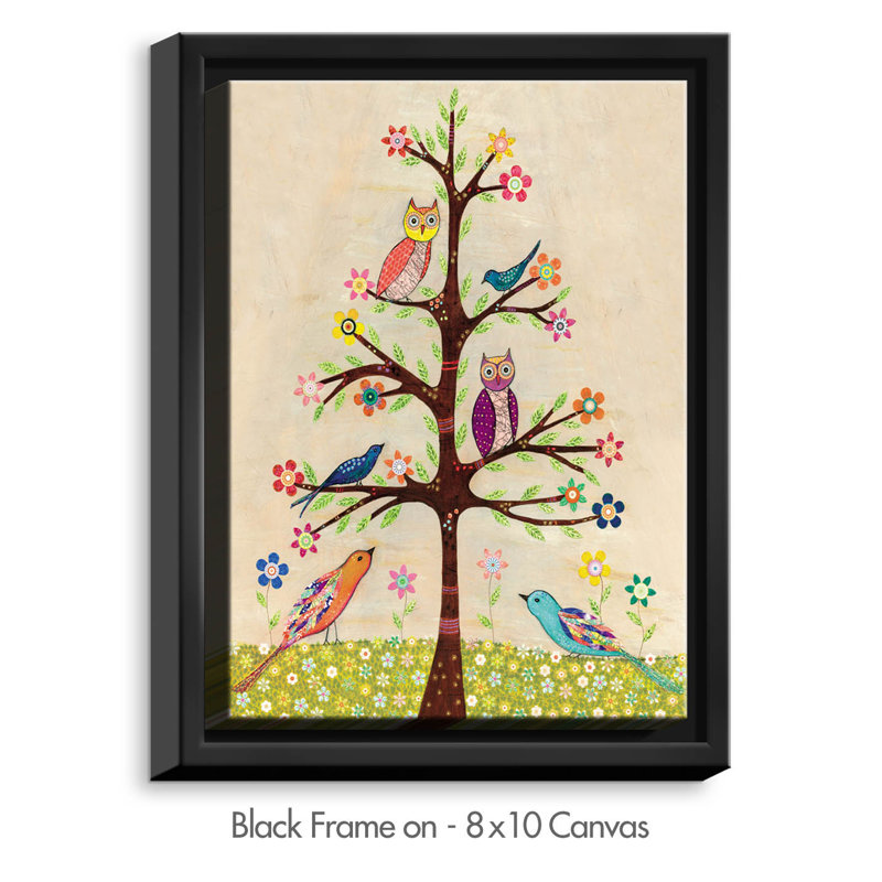 « hibou oiseau tree ii », impression sur toile, H 20 po x l 16 po x P 1,5 po, Toile tendue