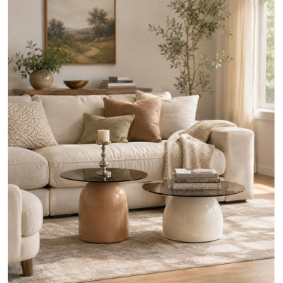 Ensemble de 2 tables basses rondes Modern Modern