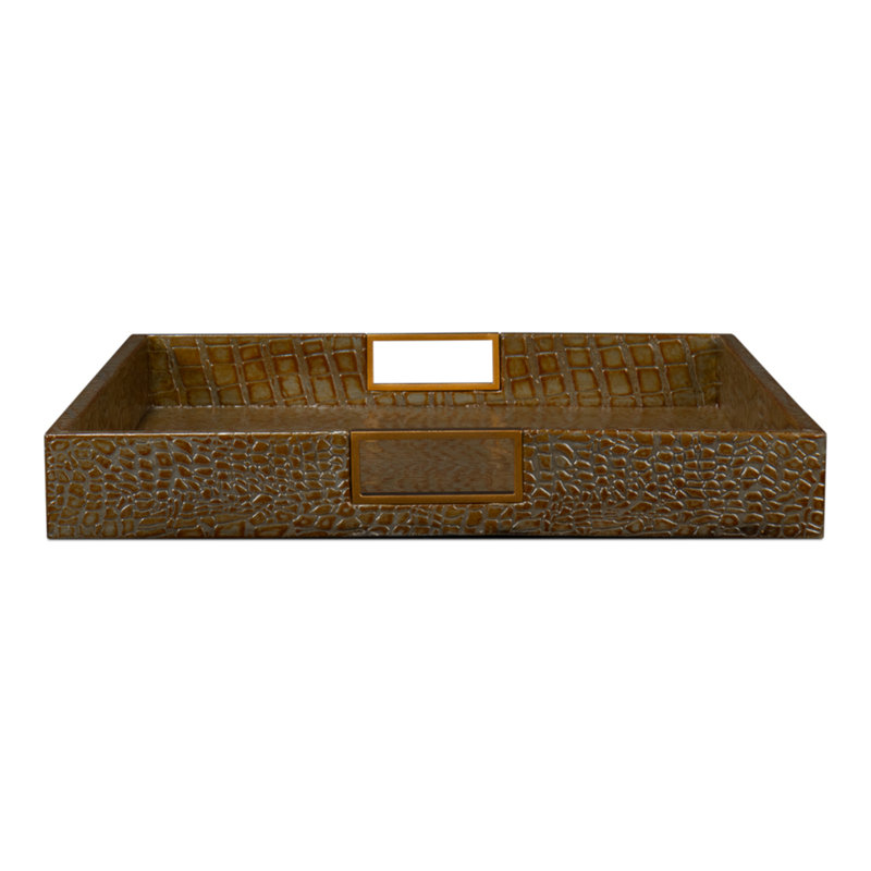 Shagreen Decorative Tray, Green