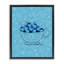 Tasse à thé Blue Cherries sur cadre flottant avec fleurs, design par Susan Lugar-999431425-999431426