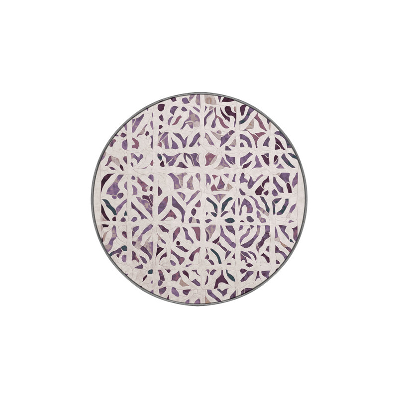 Tapis gris lavable à la machine, Rond 7 pi