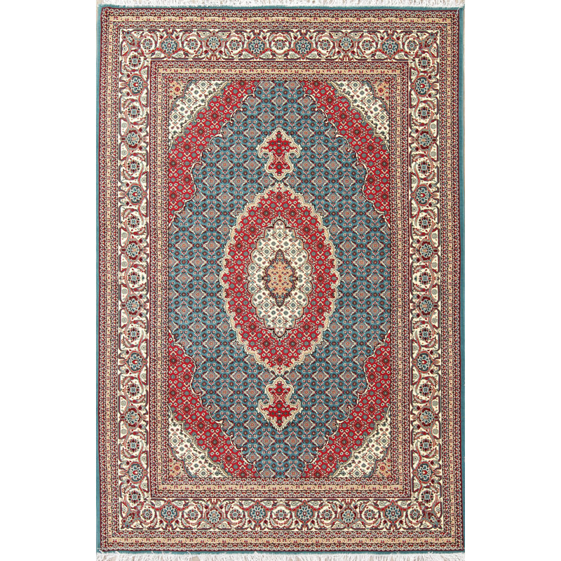 Tapis rouge/bleu oriental médaillon bidjar Bertha