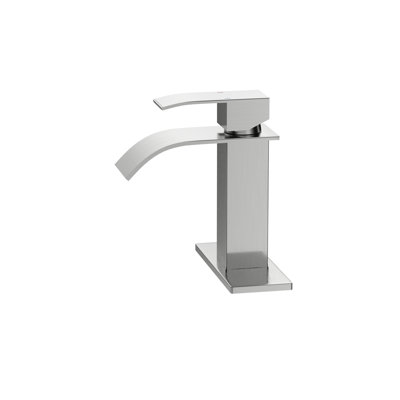 Robinet de salle de bain 6 po, nickel brossé, fixation sur le comptoir, poignée simple, Robinet de lavabo robuste de 6 po en acier inoxydable 304, levier pour les salles de bain merveilleuses