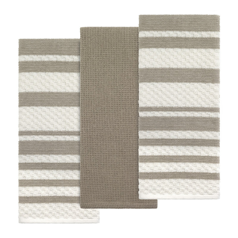 Izod Essex 3-Piece Kitchen Towel Set, Linen