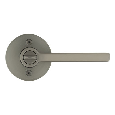 Halifax Round Keyed Entry Door Lever in Gunmetal featuring SmartKey Security