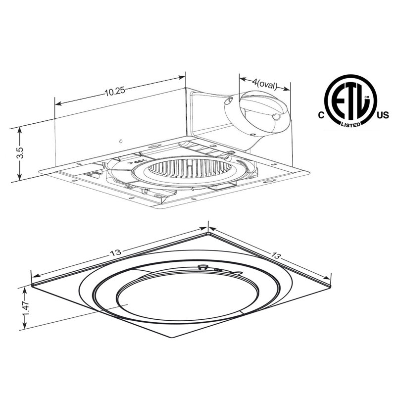 Ventilateur de salle de bain Aero Pure Low 50-80-110 CFM