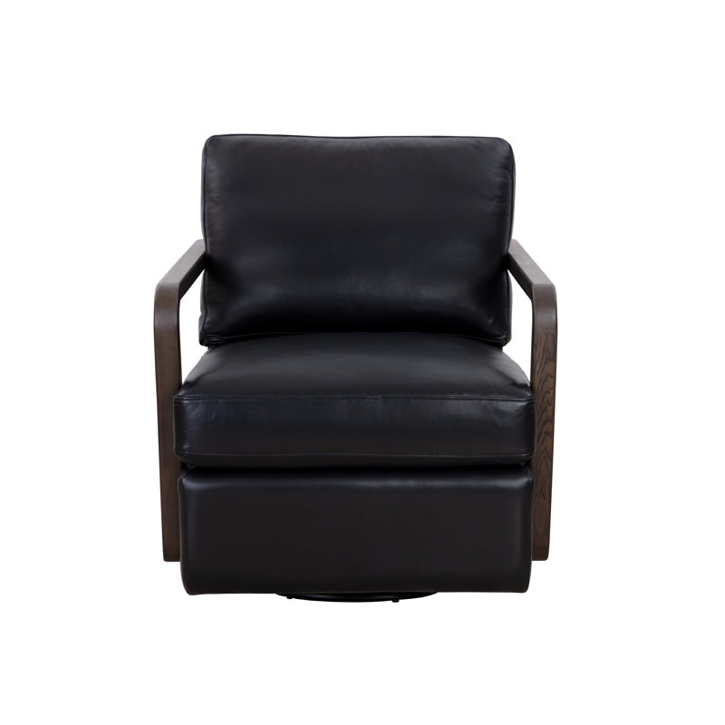 Lounge Chair, Black Genuine Leather