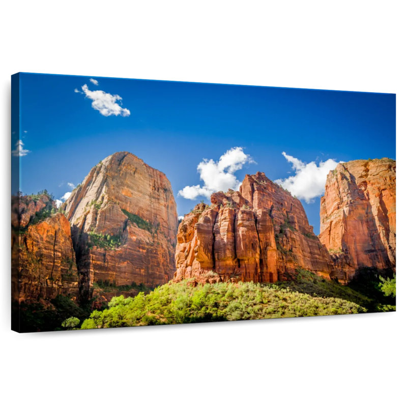 Three Patriarchs At Zion Park, 34" H x 51" W
