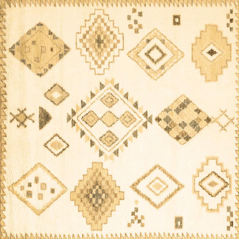 Washable Geometric Indoor Rug, Square 7'