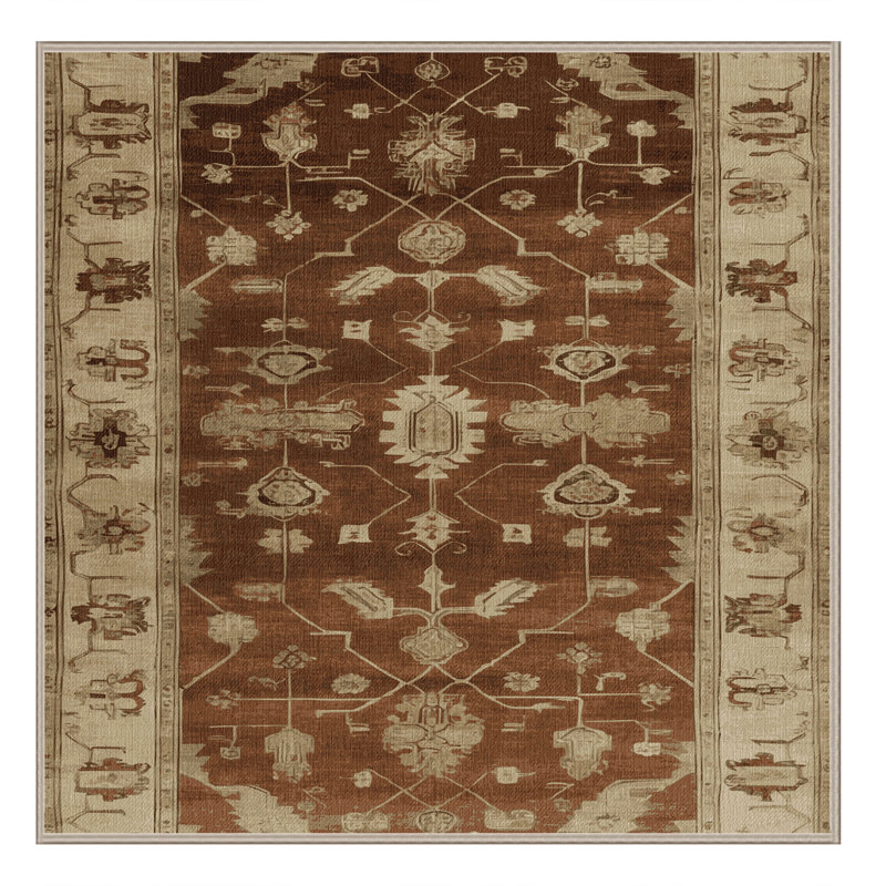 Tapis brun lavable à la machine, Carré 8 pi