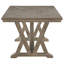Table de salle à manger Elia avec base à tréteaux, gris acacia 82 pouces