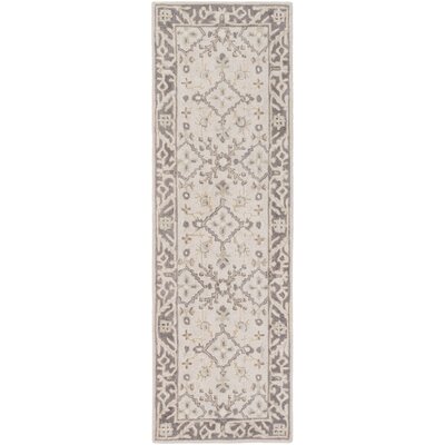 Pottershill Ikat Handmade Tufted Wool Taupe/Charcoal Area Rug -  Alcott HillÂ®, 00E9C0CED25C4F72BFDF5825881DCA6C