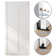 84''H MDF Sliding Barn Door with Hardware Kit, Covered with Water-Proof PVC Surface, V-Frame