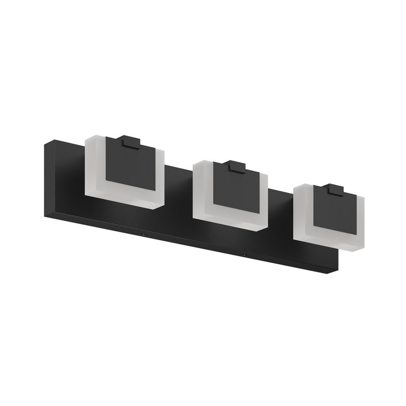 Luminaire de salle de bain moderne moderne à lumière noire et noire à DEL sur miroir 600K, H 4,3 po x l 22 po x P 4,7 po