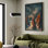 Art mural sur toile encadrée - Sommets de montagnes en cuivre dramatiques sous le ciel orageux - 16 po x 24 po, 24 po x 36 po