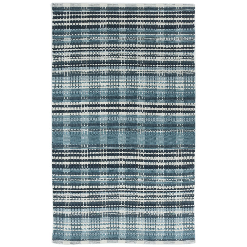 Tapis bleu tissé à la main Lakehouse, Rectangle 3 pi x 5 pi
