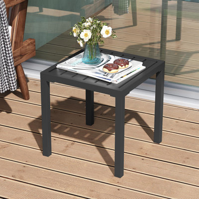 Table d'appoint rectangulaire en métal pour l'extérieur