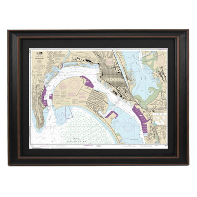 Baie de San Diego | Carte nautique | Reproduction encadrée