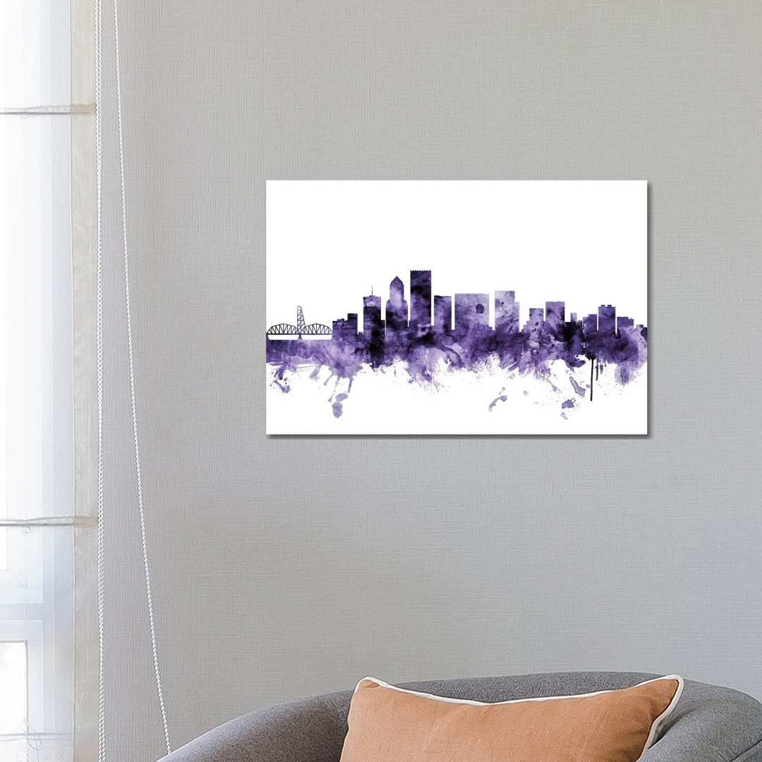 Portland, Oregon Skyline by Michael Tompsett - Wrapped Canvas Gallery-Wrapped Canvas GiclÃ©e