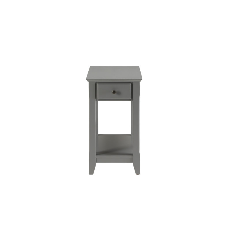 Table de bout 23 "en bois massif et manufacturé gris, Gris