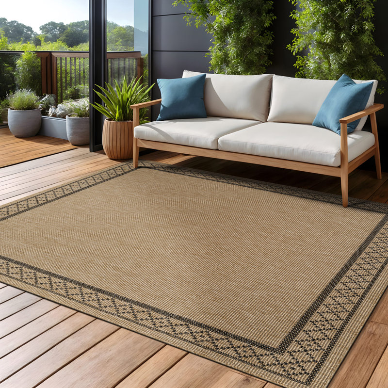 Tapis intérieur / extérieur, Beige, Rectangulaire 8 pi x 10 pi