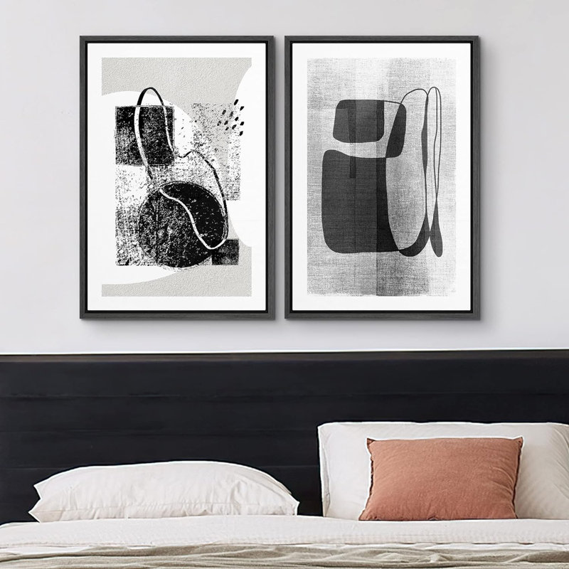 Mid Mid Century Shape, Noir, H 24 po x l 32 po x P 1,5 po