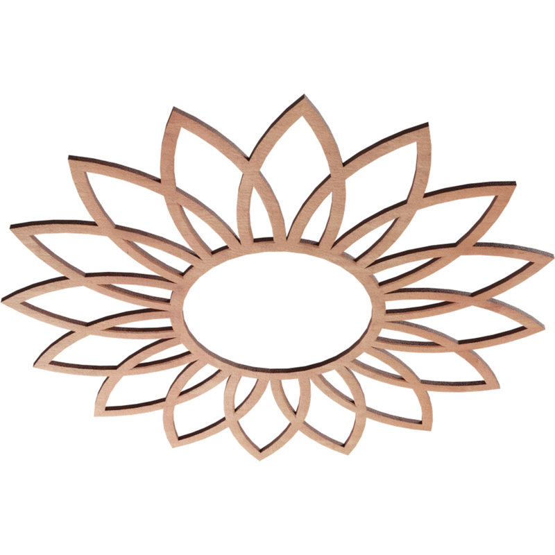 Médaillon de plafond ajouré 22 po x 7 pi 8 po x P 3/8 po Daisy, H 22 po x l 22 po x P 0,25 po, Cerisier