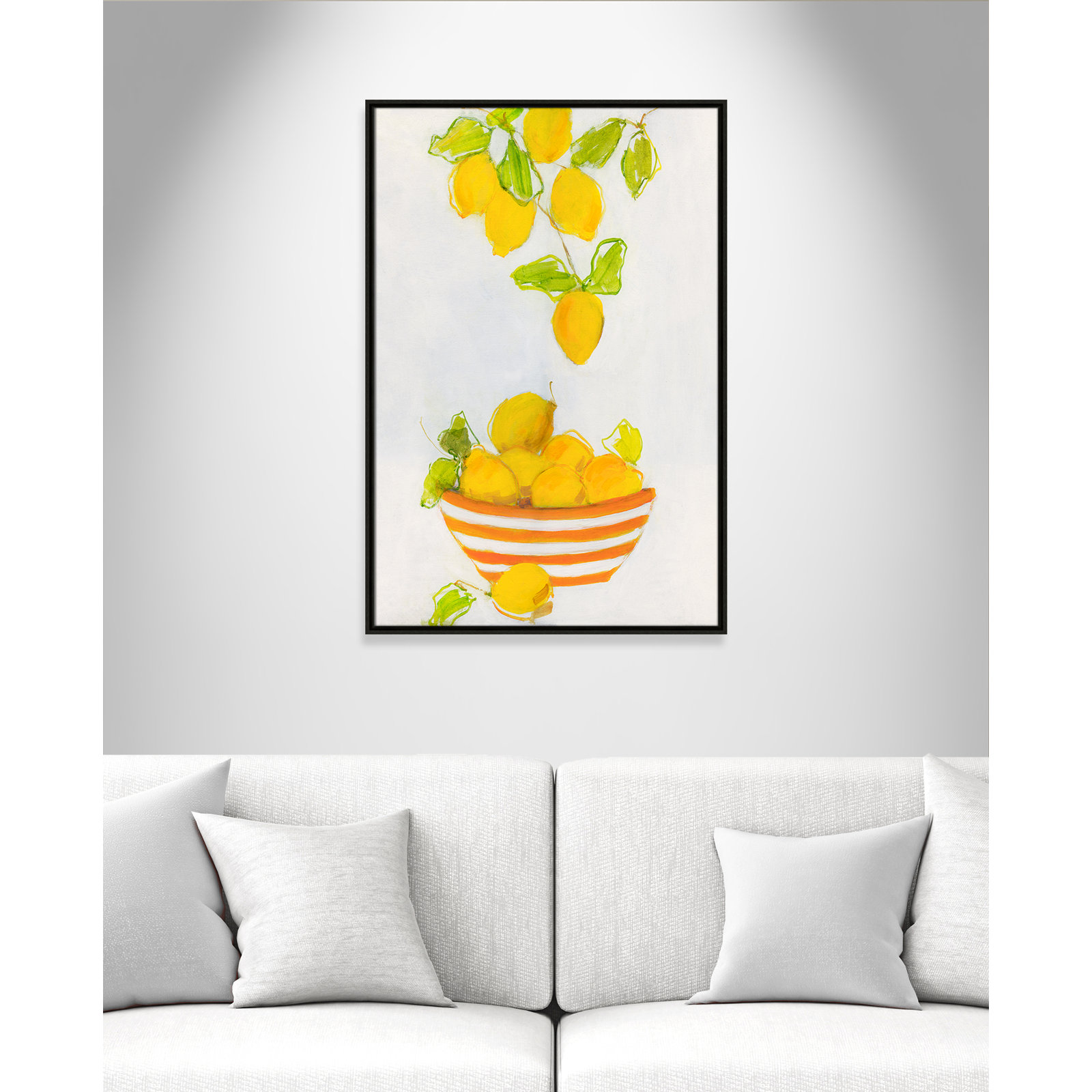 Darcy "Lemonlicious" Painting by Sally Swatland, 37.5" H x 25.5" W x 2" D, Espresso Framed Canvas