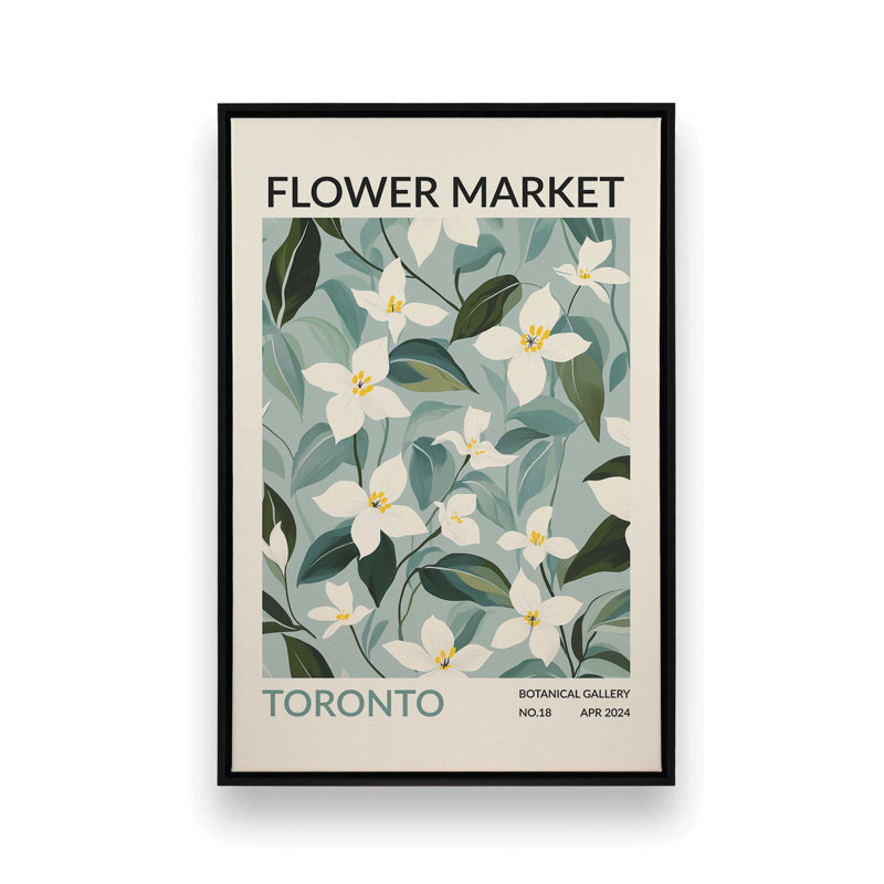 Toronto Flower Market, Cadre flottant noir satiné, H 18,75 po x l 12,75 po