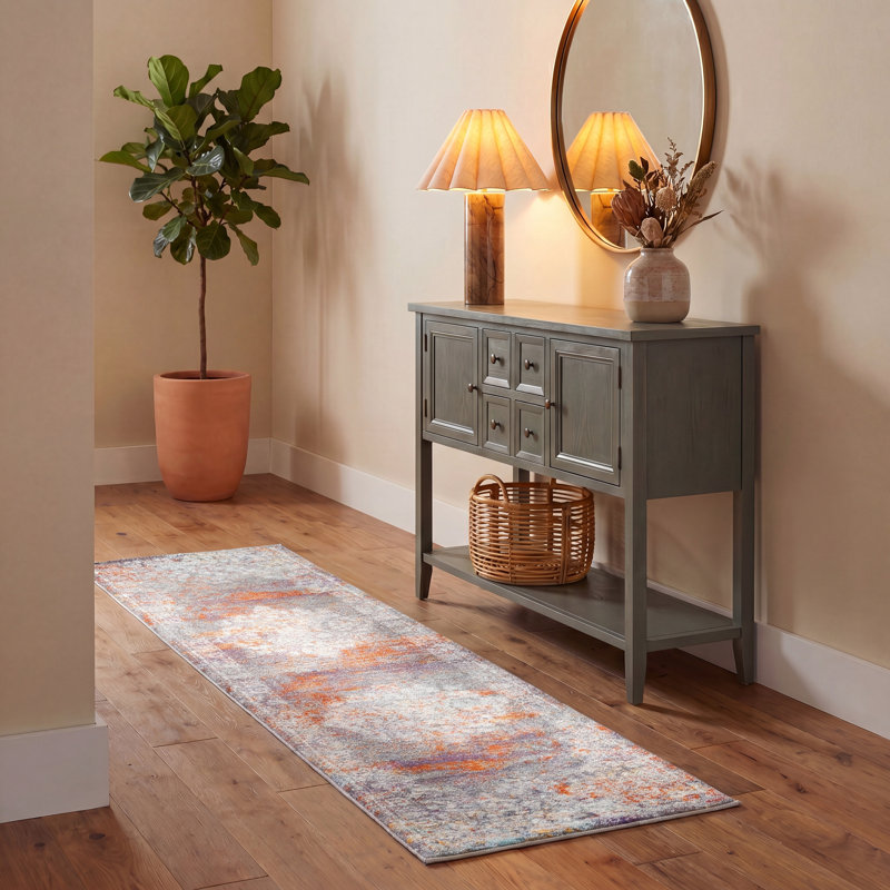 Felty Oriental Gray/Rust Area Rug