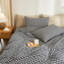Ensemble de housse de couette en vichy 100% coton délavé à carreaux XINMIANFANG Gingham-121478536-121478538