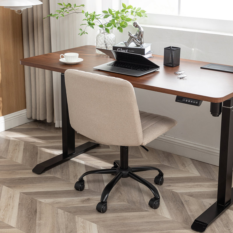 Ebern Designs Office Chair with Polyester Upholstered, Swivel ...
