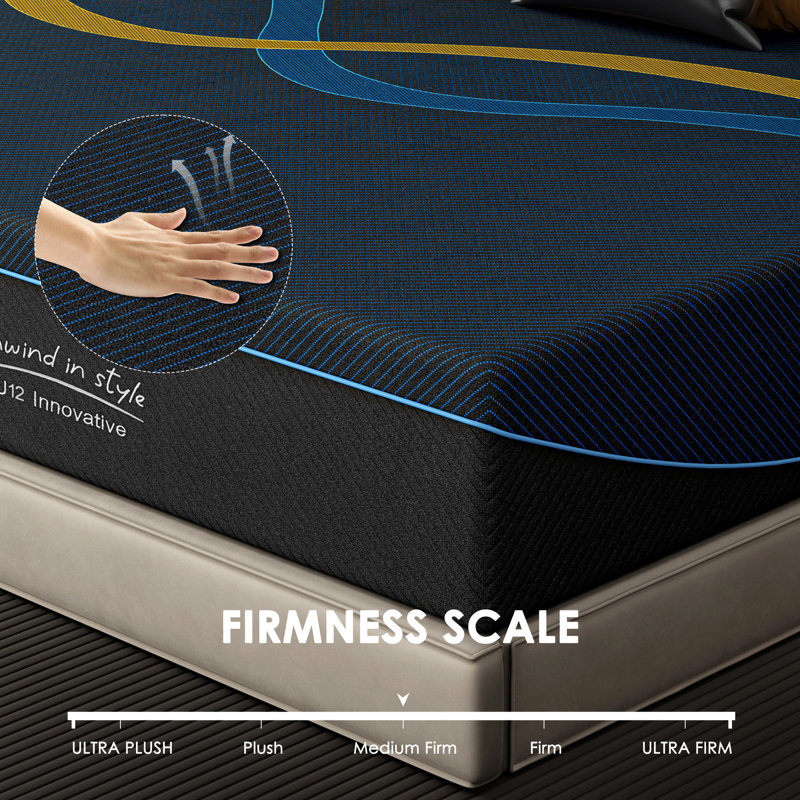 Gel Memory Foam Mattress With Removable Cover, Medium Firm Breathable Mattress In A Box, Pressure Relief, No Fiberglass, King