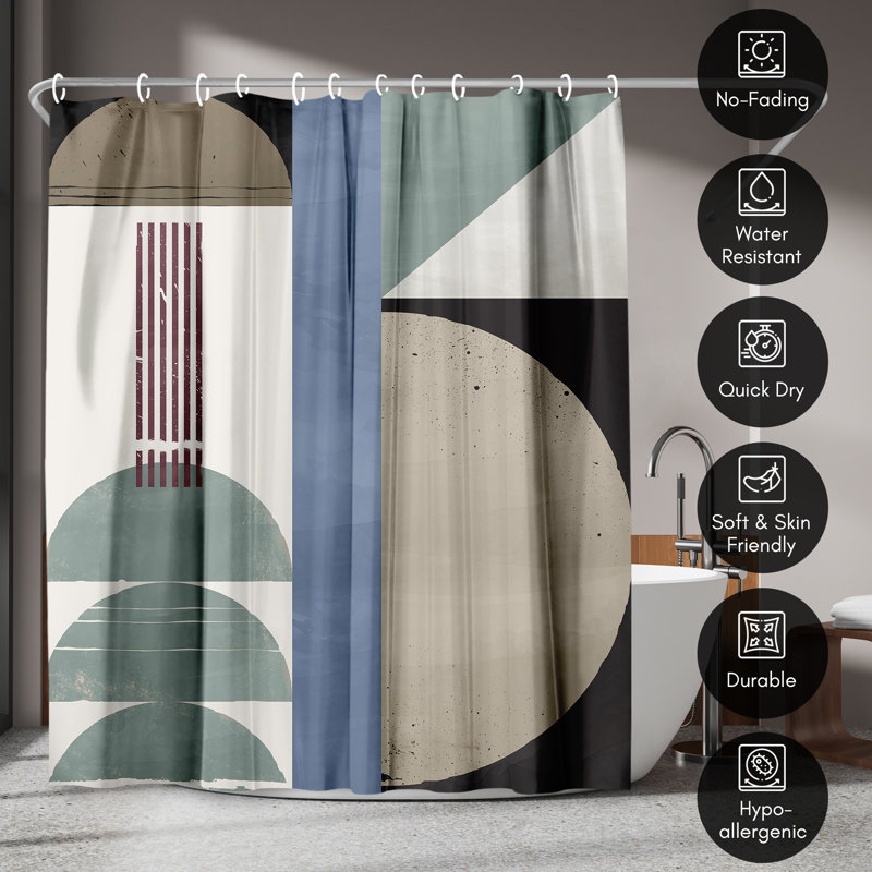 Rideau de douche abstrait amplifié par PI Creative Art, Bradner Modern Abstract