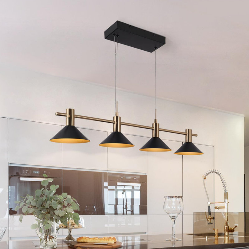 Mantasha 4-Light Dimmable Kitchen Island Linear LED Pendant