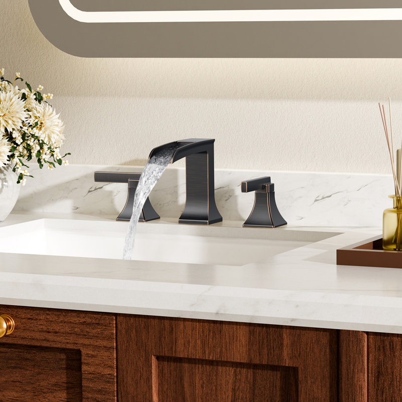 Widespread Faucet 2-handle Bathroom Faucet With Drain Assembly, Oil Rubbed Bronze