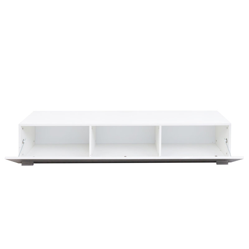 Meuble audio-vidéo moderne avec console multimédia de rangement pour le salon, Blanc