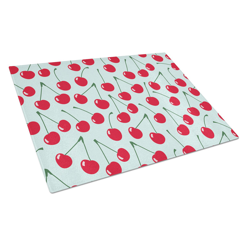 Caroline's Treasures Glass Cherries Cutting Board, Blue