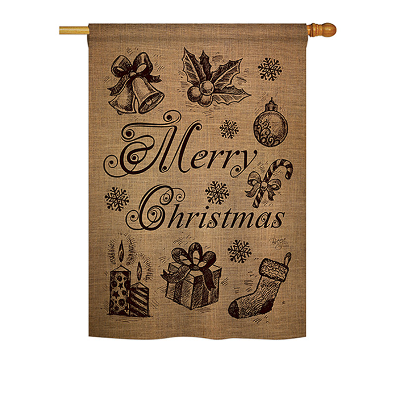 « préféré », impression de noël de polyester de 2 côtés 40 x 28 po ensemble de drapeau